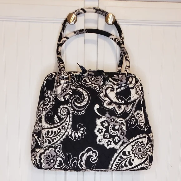 Vera Bradley Midnight Paisley Turnlock Satchel - Picture 7 of 11
